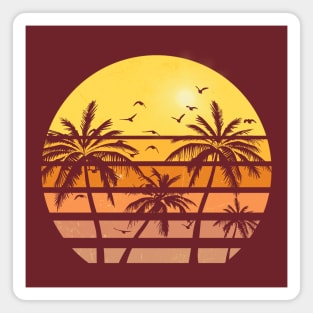 Palm Tree Retro Vintage Sunset Magnet